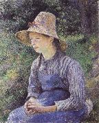 Camille Pissarro Bathing girl who sat up haret Sweden oil painting artist